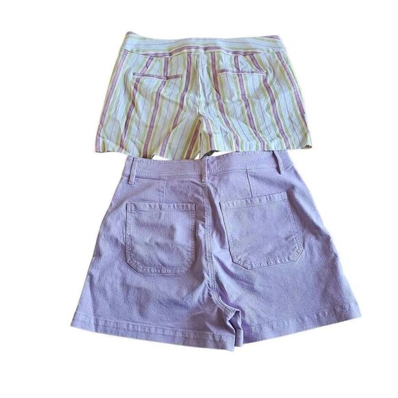 LOFT womens Sz 6 baby purple and multicolor striped 2 shorts bundle - Picture 2 of 6